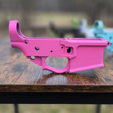 PRISON PINK STRIPPED BILLET LOWER RECEIVER ALUMINUM AR15 5.56 223 300BO